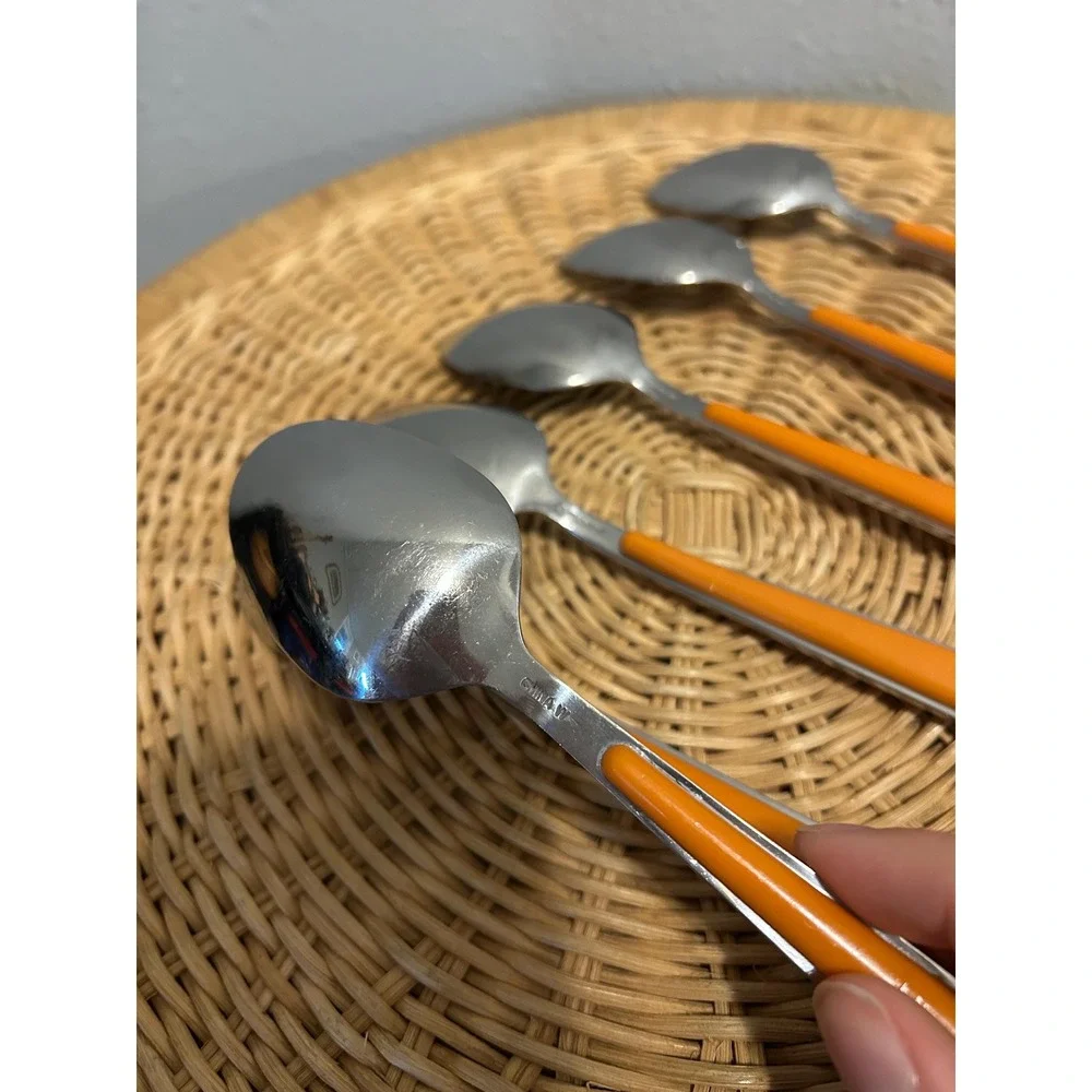 Fiesta Merengue Tangerine Flatware Dinner Spoons Set of 6